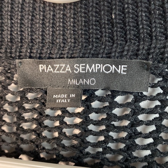 Piazza Sempione Crocket Black Knit Women's Sweater Cardigan size 46 - Picture 10 of 10